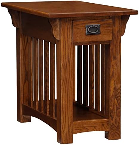 Leick Home Mission End Table, 17", Medium Oak