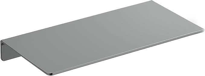 Danpoo 8 inch Gray Small Floating Shelf for Wall Organizer & Storage, Mini Display Shelf, Metal Wall Shelf for Bathroom, Living Room, Kitchen, Bedroom