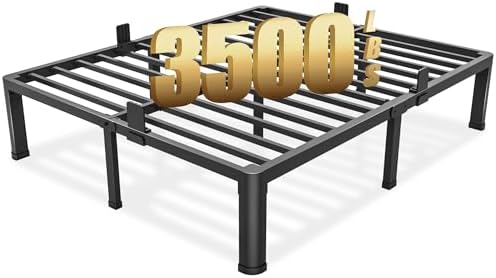 Yitong Angel 14 inch California King Bed Frame with Round Corner Legs Mattress Slide Stopper,3500 lbs Heavy Duty Metal Platform,Steel Slat Support,No Box Spring Needed,Easy Assembly,Noise Free