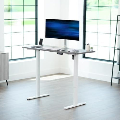 VIVO Electric Standing Desk, Solid 1-Piece 60" x 24" Dark Gray Top