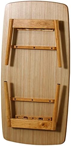 AZUMAYA Folding Legs Coffee Table W41.3 x D20.5 x H14.0 in Natural Oak and Rubber Wood Floor Table for Living Room BLT-229OAK