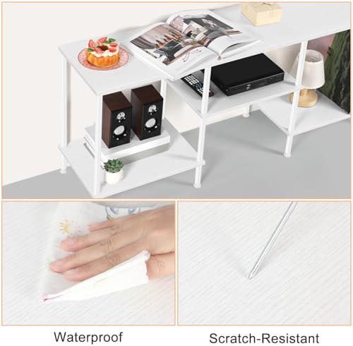 White TV Stand with Storage for 50 Inch TV Entertainment Center