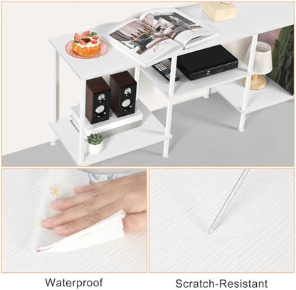 White TV Stand with Storage for 50 Inch TV Entertainment Center