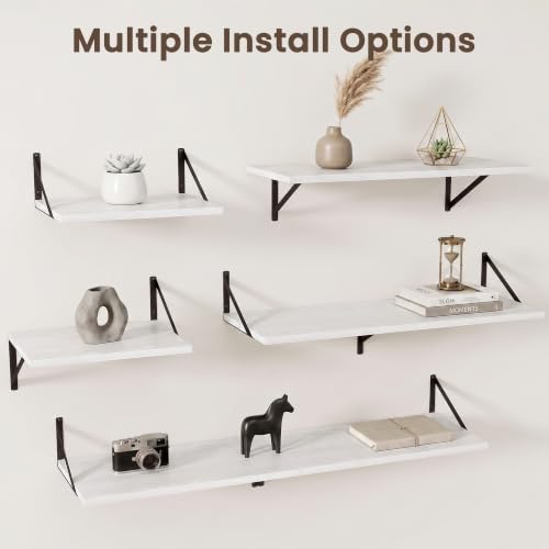 Dreamland Wall Mounted Floating Shelves Set of 2, 16x12, White