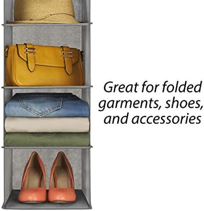 Whitmor 5 Section Closet Organizer - Hanging Shelves with Sturdy Metal Frame