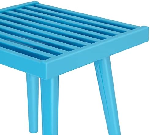 Plank+Beam Square Entryway Bench, Mid-Century Modern, 19", Teal