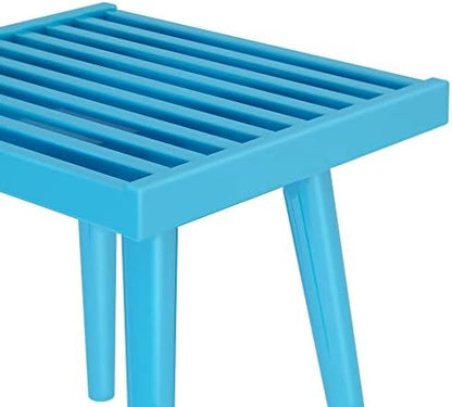 Plank+Beam Square Entryway Bench, Mid-Century Modern, 19", Teal