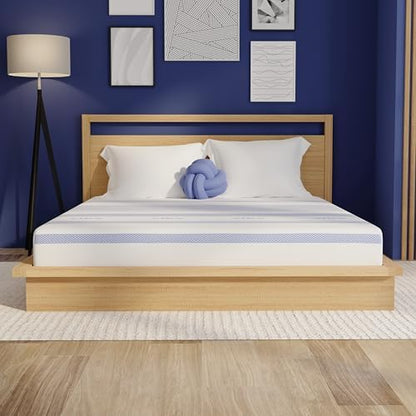 Vibe Gel Memory Foam 8-Inch Mattress - Bed-in-a-Box - Twin Size - White - Certi-PUR Certified