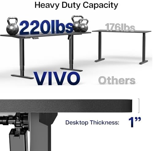 VIVO Electric Standing Desk, Smooth 3-Piece 63" x 32" Light Wood Top