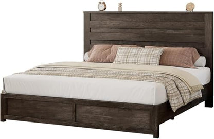 Albott Farmhouse King Platform Bed with 49" Headboard & Footboard