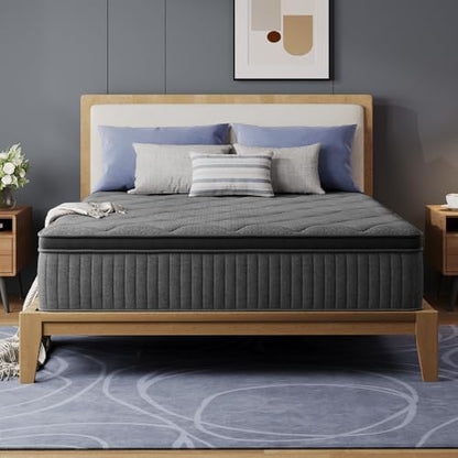 Avenco 10 Inch King Size Mattress, Medium Firm Hybrid Mattress in a Box