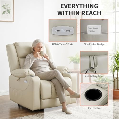 EONIX Large Power Lift Recliner Chair for Elderly, 400 lb Heavy Duty, White
