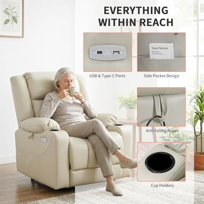 EONIX Large Power Lift Recliner Chair for Elderly, 400 lb Heavy Duty, White
