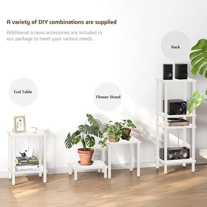 TUTOTAK End Table with Charging Station, Side Table, Nightstand