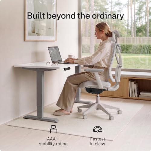 Desktronic HomePro Standing Desk 60x30 — Made in Europe, Ergonomic Sit Stand Home Office Desk, Electric Height Adjustable, Dual Motor, USB & USB-C Charging, Wobble-Free, Touchscreen, 3 Memory Presets