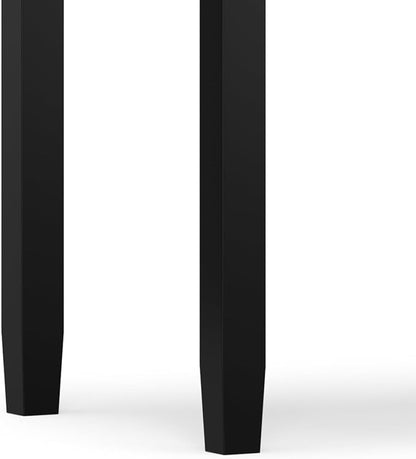 SIMPLIHOME Warm Shaker Desk - 48 inch Wide Solid Wood Writing Desk in Black, Transitional Home Office Computer Desk for Living Room with Keyboard Tray, 2 Drawers and Storage