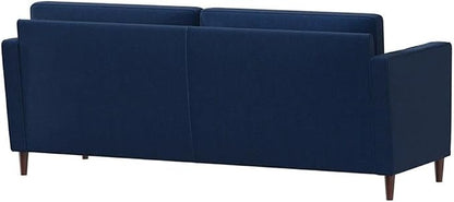 Studio Living® Lexington 75.6" Sofa, Mid-Century Modern, Pocket Coil Comfort, Easy Assembly, Woven Fabric, Navy Blue