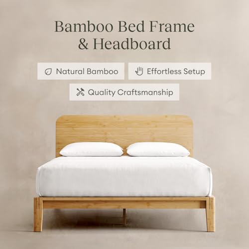 Bamboo Japanese Joinery Headboard, King, Natural, 12" Height