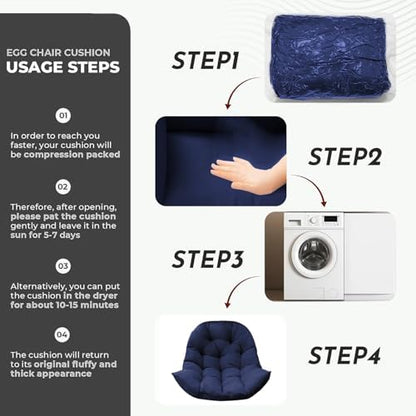 Egg Chair Cushions for Outdoor Furniture (Blue)