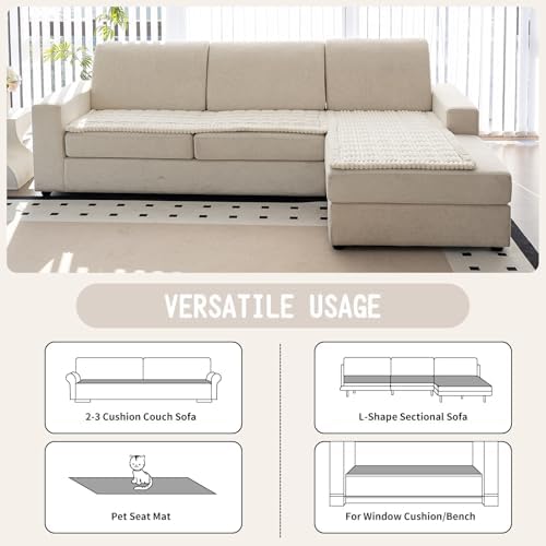 Couch Covers for Sofa, Sofa Covers for Dogs Washable, White, 1PC