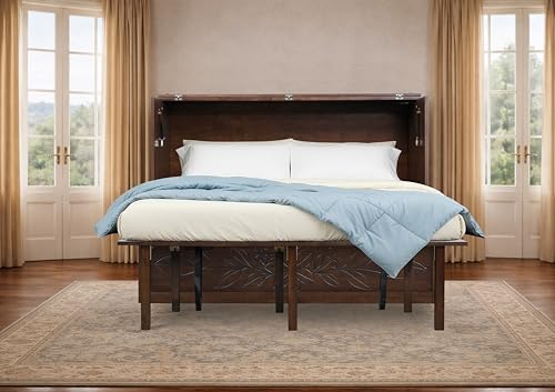 Mega Solutions Botanica Murphy Cabinet Chest Bed with Charging Station 8 Inch (Wenge, Queen)