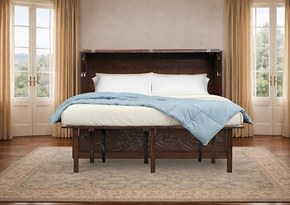 Mega Solutions Botanica Murphy Cabinet Chest Bed with Charging Station 8 Inch (Wenge, Queen)