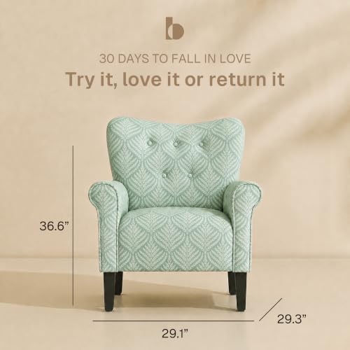 BELLEZE Upholstered Accent Chair - Frond Green