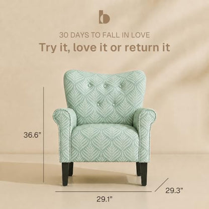 BELLEZE Upholstered Accent Chair - Frond Green