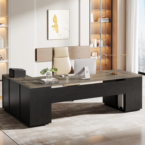 Tribesigns 85.8-Inch L-Shaped Executive Desk, Extra Large Home Office Desk