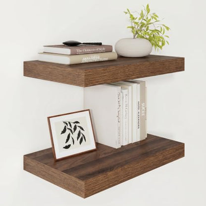 Floating Shelves for Wall 18x12” Set of 2, Walnut