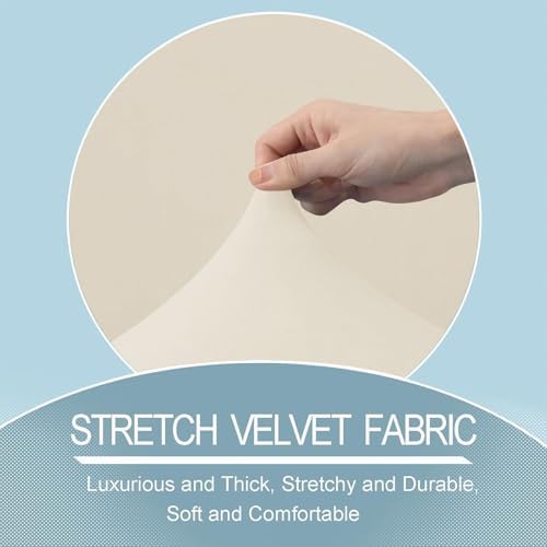 UNBBRRL Seat Cushion Cover and Back Covers for Corner Sofa Stretch Jacquard, Non Slip L Shaped Sofa Slipcover with Storage Ottoman, Sectional Couch Cover for Chaise Lounge (Ivory,24 x 24 x 6”)