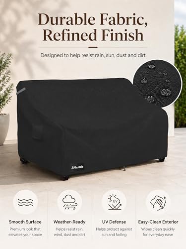 3-Seater Patio Sofa Cover,85W x 37D x 35H Inches Outdoor Couch Cover,100% Waterproof Heavy Duty Patio Sofa Covers,Patio Furniture Covers,Black