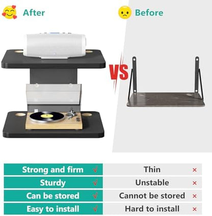 WALI 2 Tier Floating TV Wall Shelf for Projector, DVD Player
