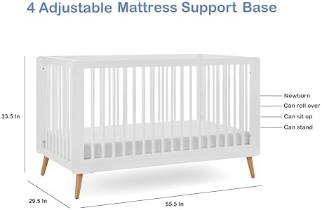 Tatum 3-in-1 Convertible Wooden Baby Crib - White