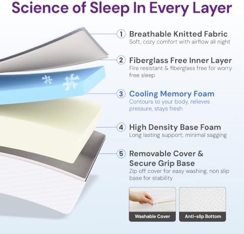 GAESTE Full Size 10 Inch Cooling Gel Memory Foam Mattress, Medium Feel