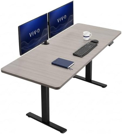 VIVO Electric Standing Desk, Smooth 3-Piece 71" x 30" Dark Gray Top