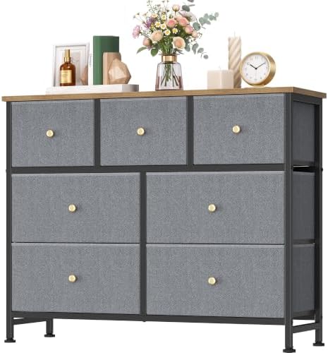 7 Drawer Dresser for Bedroom, Fabric Storage Drawer Unit