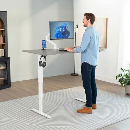 VIVO Electric Standing Desk, Smooth 3-Piece 63" x 32" Dark Gray Top