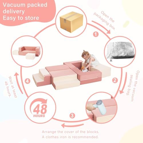 Kids Couch, Modular Toddler Couch for Playroom