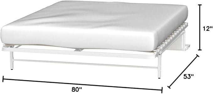 Wilding Wallbeds Deluxe Murphy Bed Frame (Full) Vertical Wallbed, Powder-Coated Steel Frame for Folding Cabinet, Pull-Out Bed, Hidden Bed