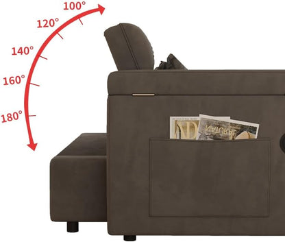 65'' Sleeper Sofa, 3-in-1 Convertible Sofa Bed for Apartments