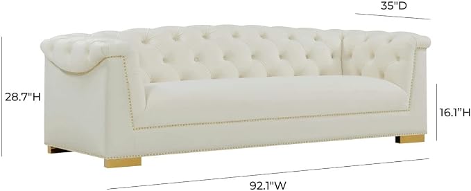 TOV Furniture Farah Cream Velvet Sofa