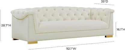 TOV Furniture Farah Cream Velvet Sofa