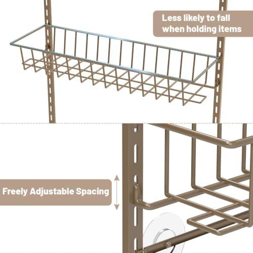 ElegantArray 10-Tier Pantry Door Organizer Hanging Storage Basket Brown