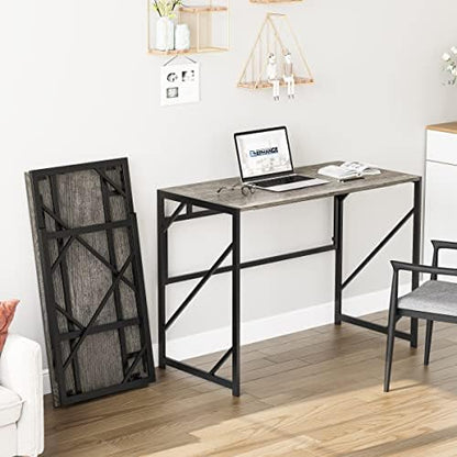 Folding Desk Writing Computer Desk for Home Office No-Assembly