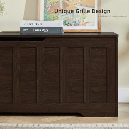 47.2" Storage Chest,19" Extra-Deep Storage Bench,72 Gal(Espresso)