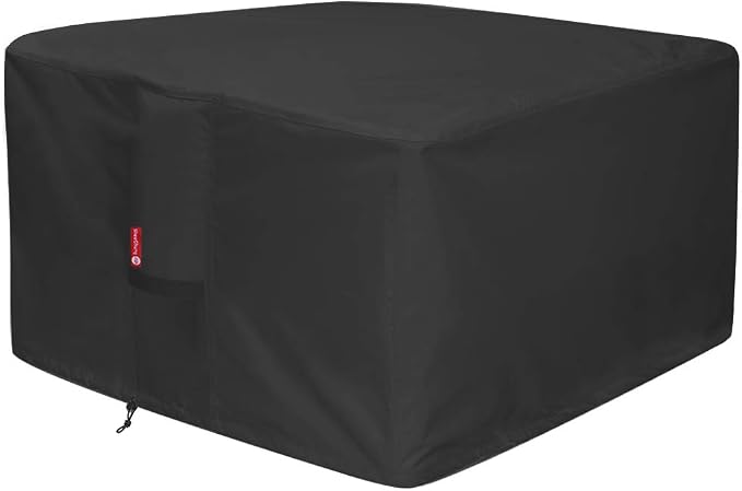 SheeChung Gas Fire Pit Cover Square - Premium Patio Outdoor Cover Heavy Duty Fabric with PVC Coating,100% Waterproof,Fits for 33 inch,34 inch,35 inch,36 inch Fire Pit Table Cover (36”L x 36”W x 24”H)