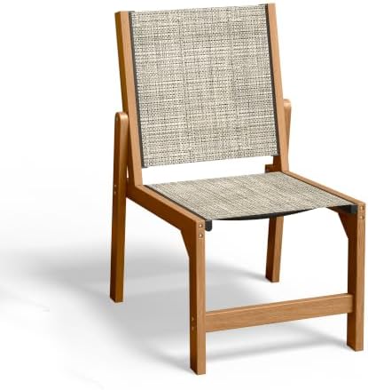 Ciokea HDPE Outdoor Dining Chair, Patio Stackable Porch Chairs, Teak