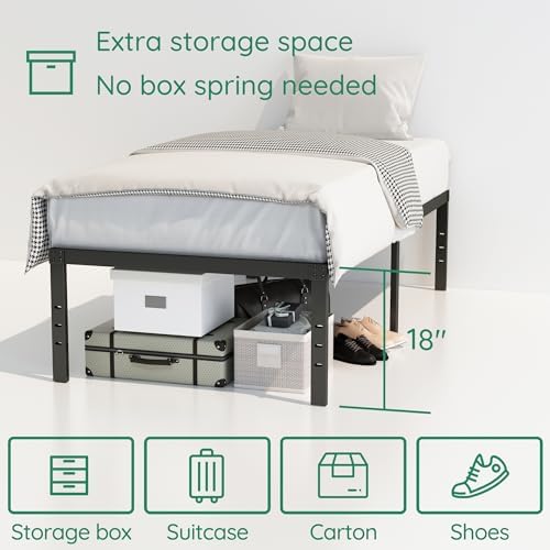 DiaOutro 18 Inch Narrow Twin Bed Frame 30" W x 75" L