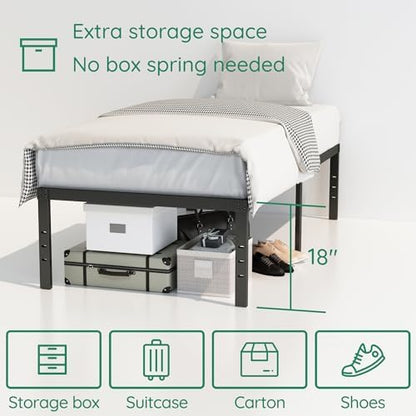 DiaOutro 18 Inch Narrow Twin Bed Frame 30" W x 75" L